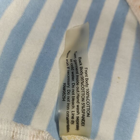 Onque Casual Women's 3X Blue Striped Beach Print High-Low Pullover Top 2149 - Picture 5 of 8